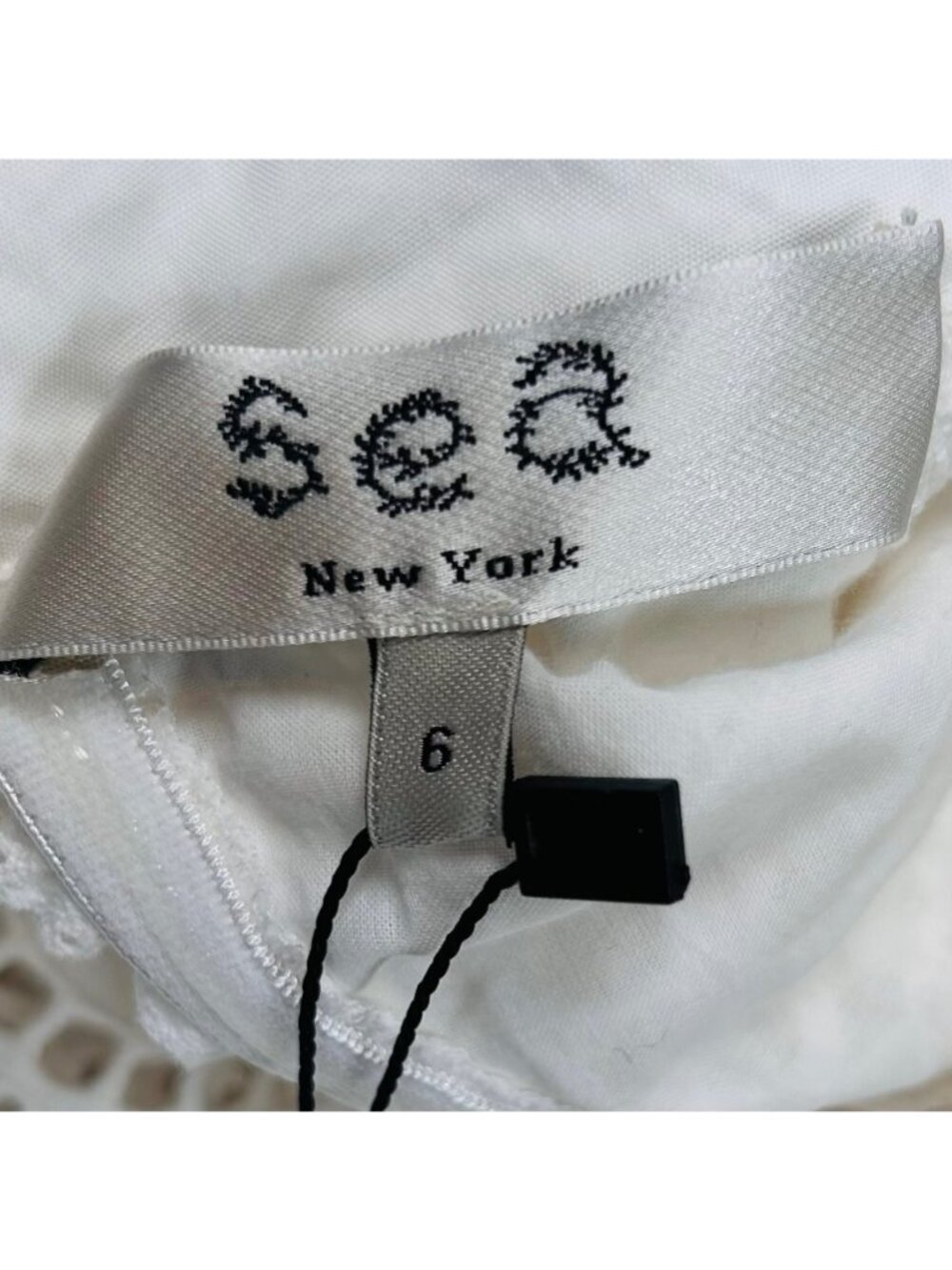 Sea New York Patricia Lace Open Back Bows 6 Cotton Eyelet Dress Twee - Picture 7 of 8